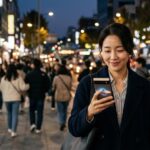 제미나이 콜 포 미 통화 기능을 사용하는 여성